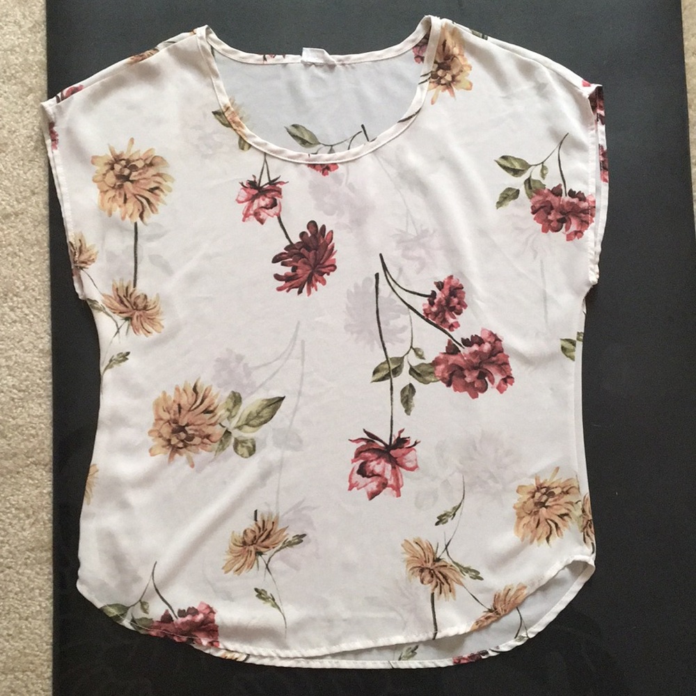 Semi Sheer Flower Top